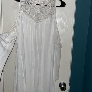 White dress with bell sleeves